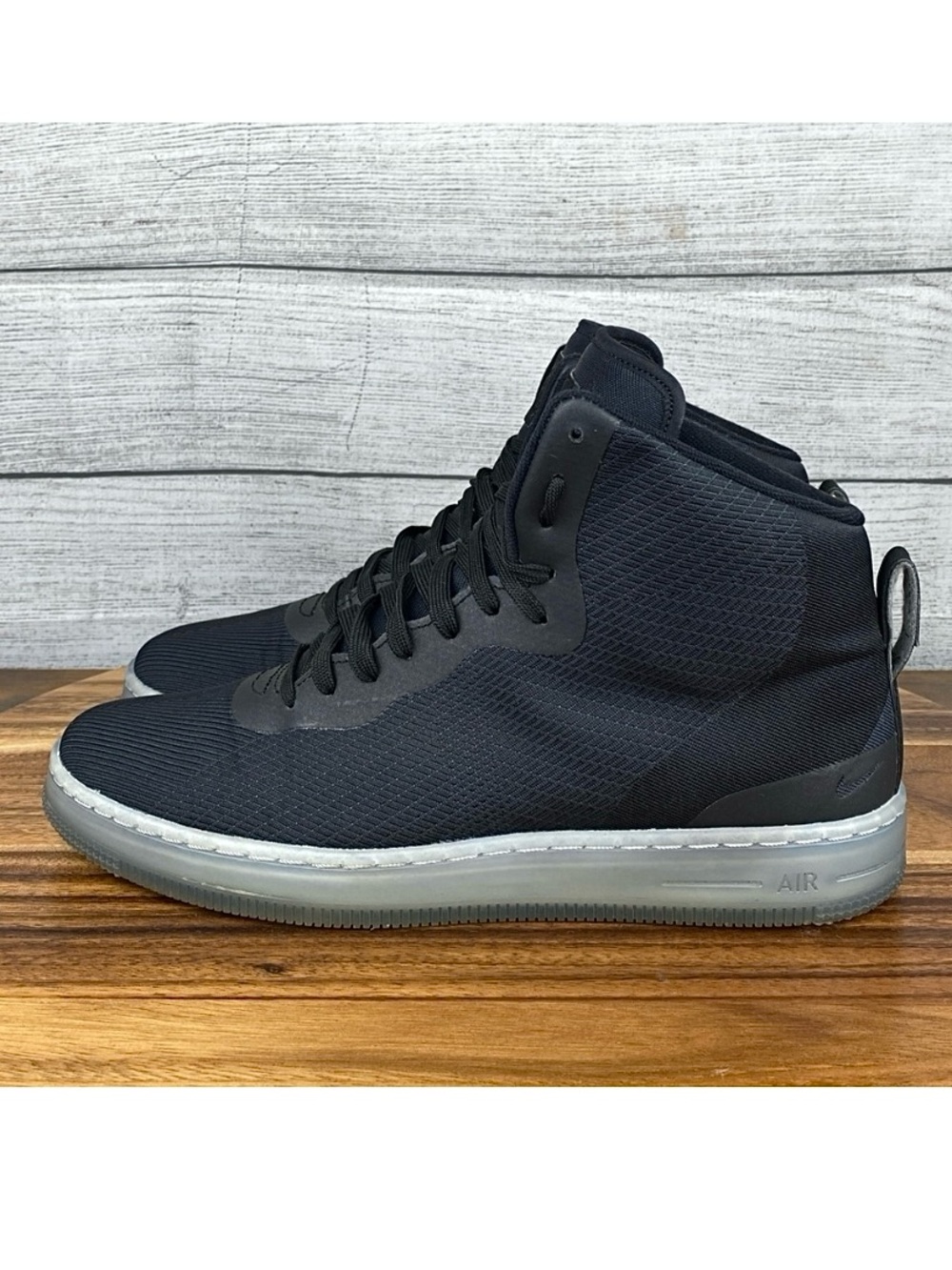 Nike NSW Pro Stepper Black Clear Sole High Top Sneaker 776086-001 Mens Size 8.5